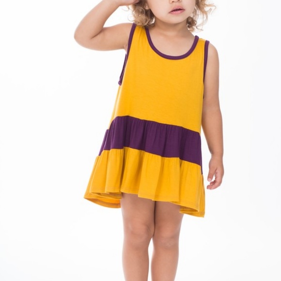 Toddler Girl's Navy Orange Ruffle Dress 2T 3T 4T - Picture 8 of 8
